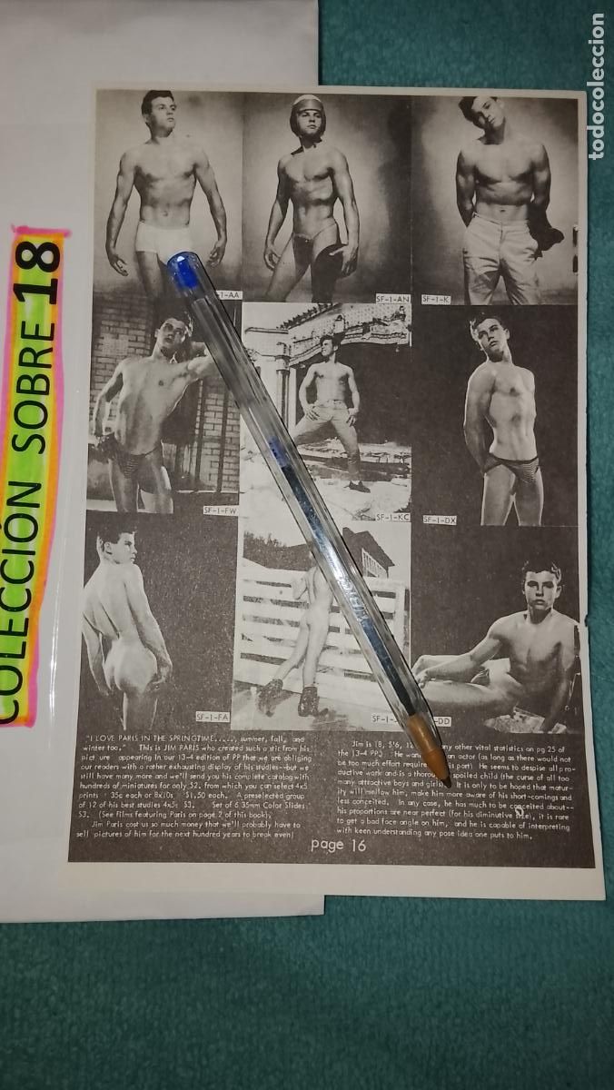Otros Art&iacute;culos de Coleccionismo en Papel: hoja tematica gay artistica fotografica o comic hombre erotico desnudos culturismo homo sexo EROTICA