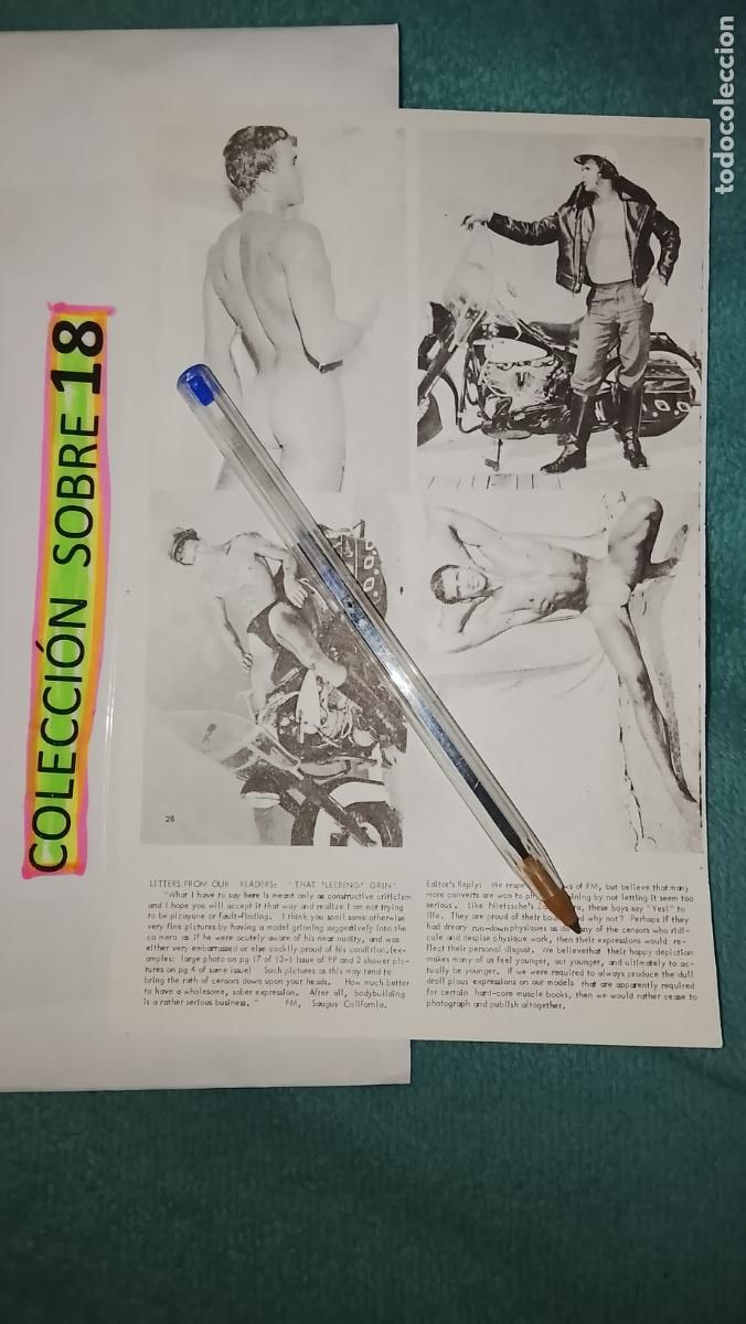 Otros Art&iacute;culos de Coleccionismo en Papel: hoja tematica gay artistica fotografica o comic hombre erotico desnudos culturismo homo sexo EROTICA