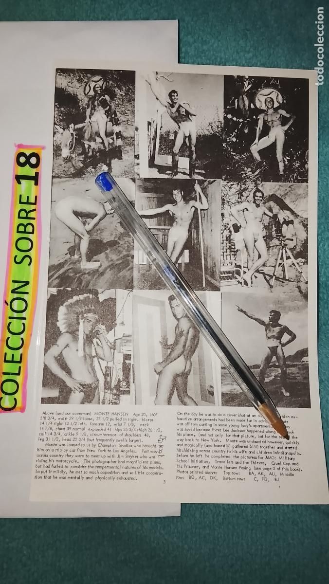 Otros Art&iacute;culos de Coleccionismo en Papel: hoja tematica gay artistica fotografica o comic hombre erotico desnudos culturismo homo sexo EROTICA