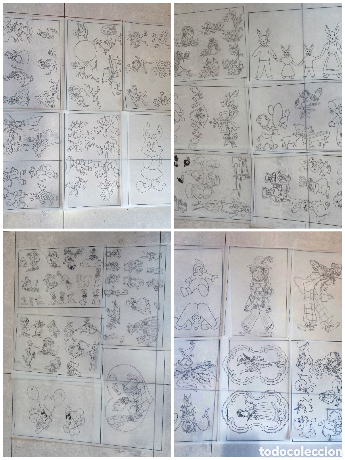 Altri oggetti di carta: 23 Laminas dibujos patrones papel vegetal. Motivos infantiles y fantasia