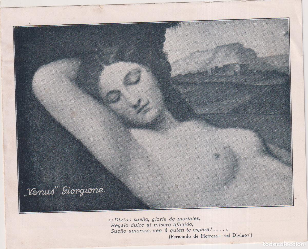 Sammelleidenschaft Andere Papierartikel: Venus Giorgione. (14,5x11,5) Publicidad de Laboratorios Knoll