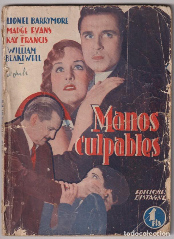 Otros Art&iacute;culos de Coleccionismo en Papel: Manos Culpables por Lionel Barrymore. Ediciones Bistagne. 71 p&aacute;ginas con fotos de la pel&iacute;cula