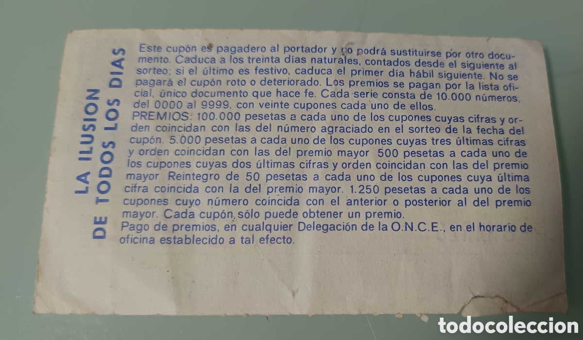 Otros art&iacute;culos de coleccionismo en papel: Cup&oacute;n de la Once de 6 de Marzo de 1986 - Foto 2