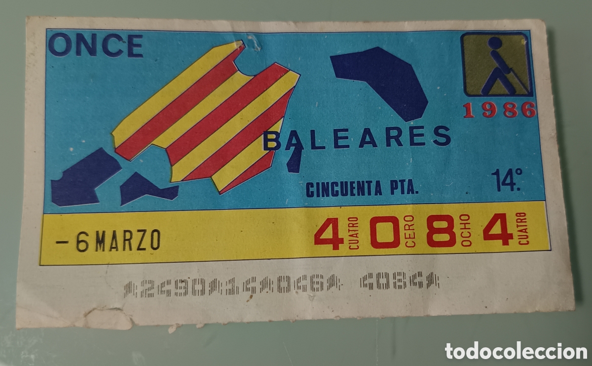 Otros art&iacute;culos de coleccionismo en papel: Cup&oacute;n de la Once de 6 de Marzo de 1986 - Foto 1