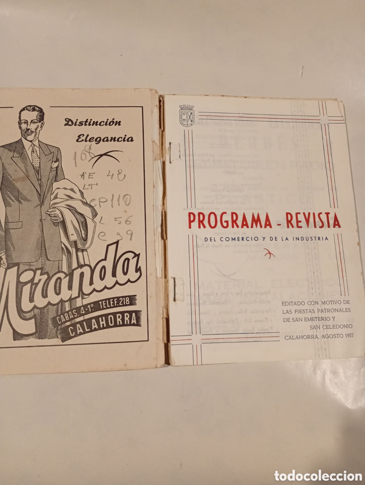 Otros art&iacute;culos de coleccionismo en papel: Programa fiestas calahorra 1957 - Foto 2