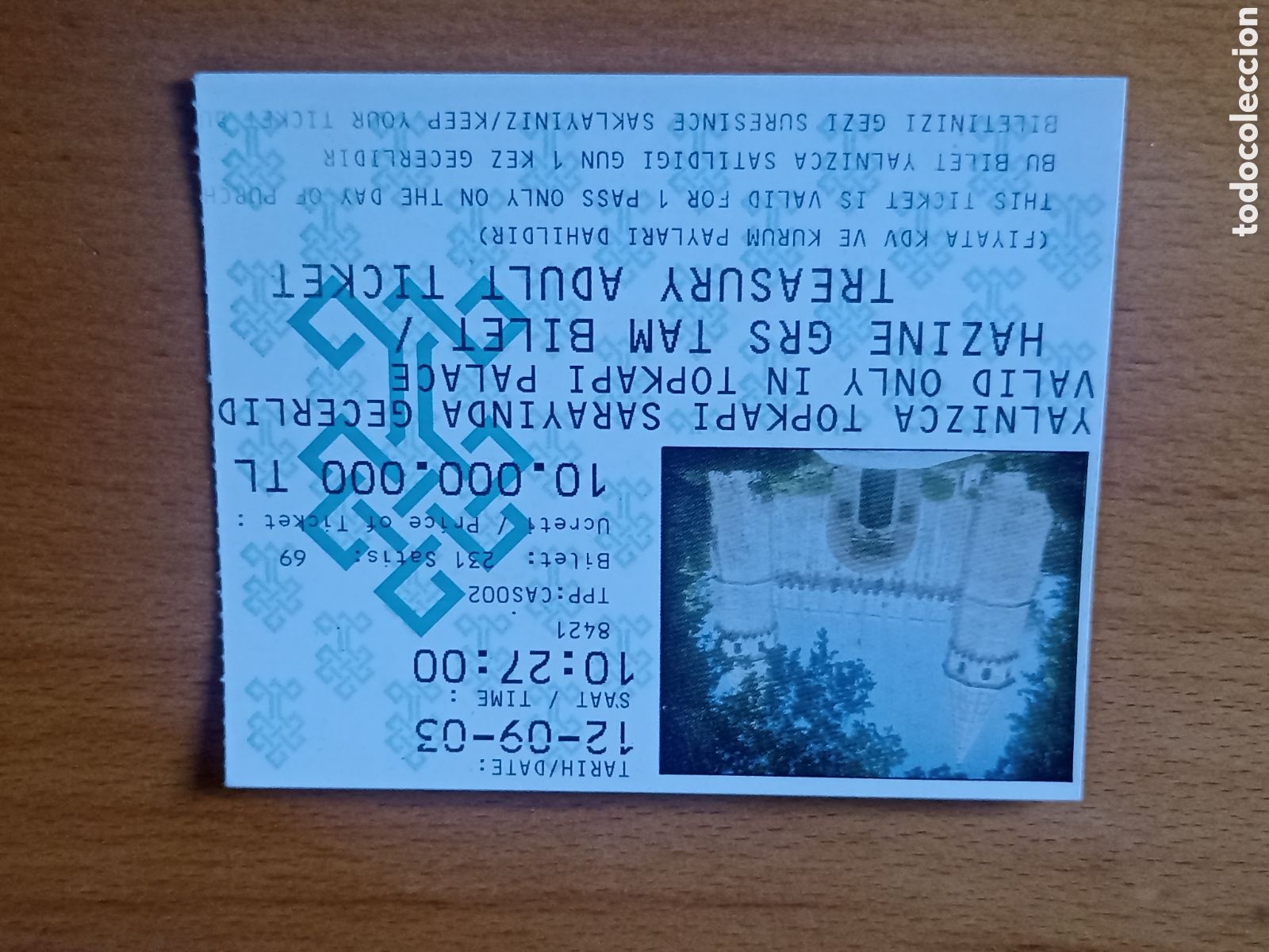 Otros Art&iacute;culos de Coleccionismo en Papel: Entrada Turqu&iacute;a Estambul Palacio de Topkapi Tesoro - 2003 - Pedido m&iacute;nimo 3#