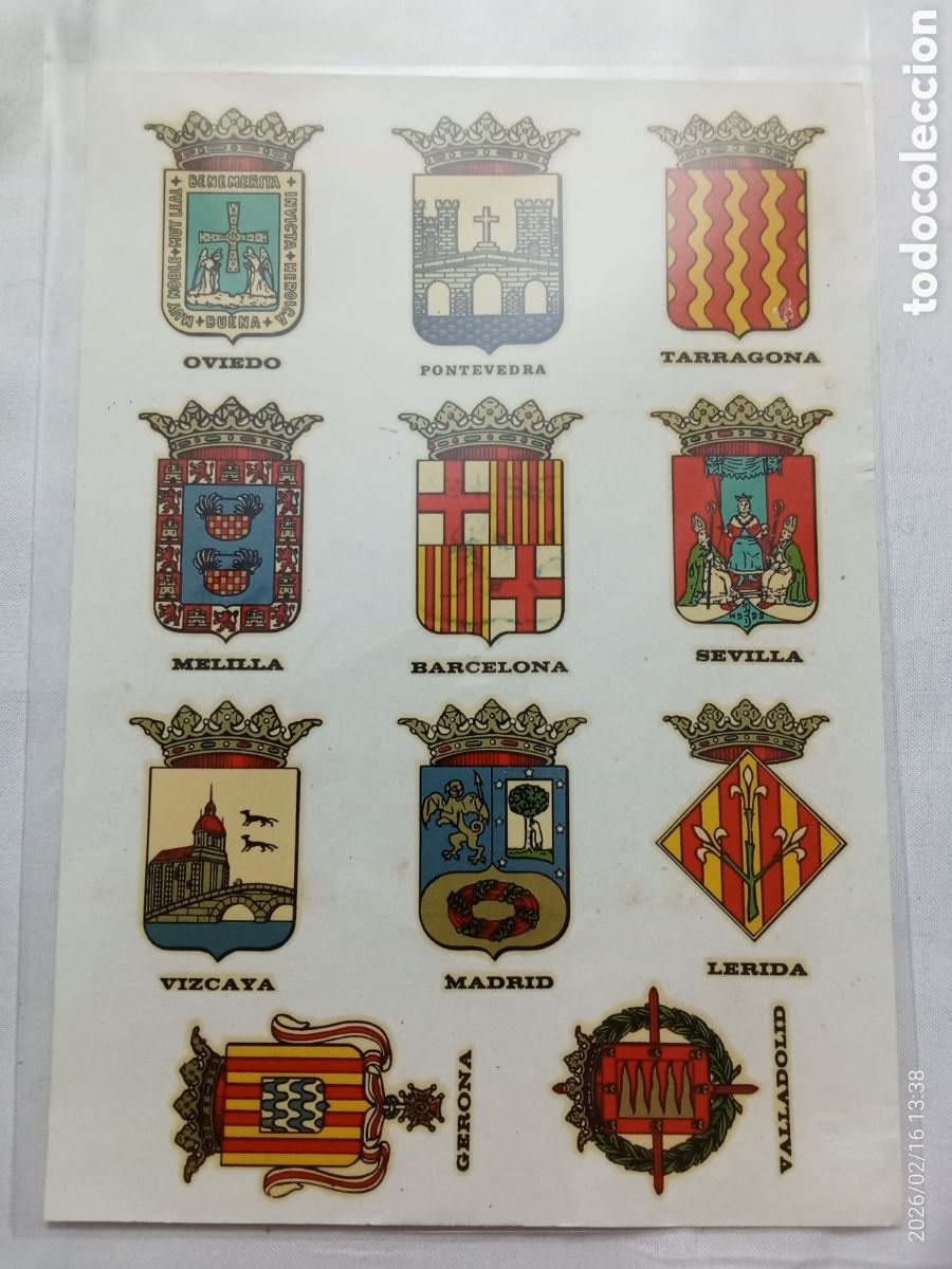 Otros Art&iacute;culos de Coleccionismo en Papel: Muy antigua calcamon&iacute;a escudos de provincia Espa&ntilde;olas