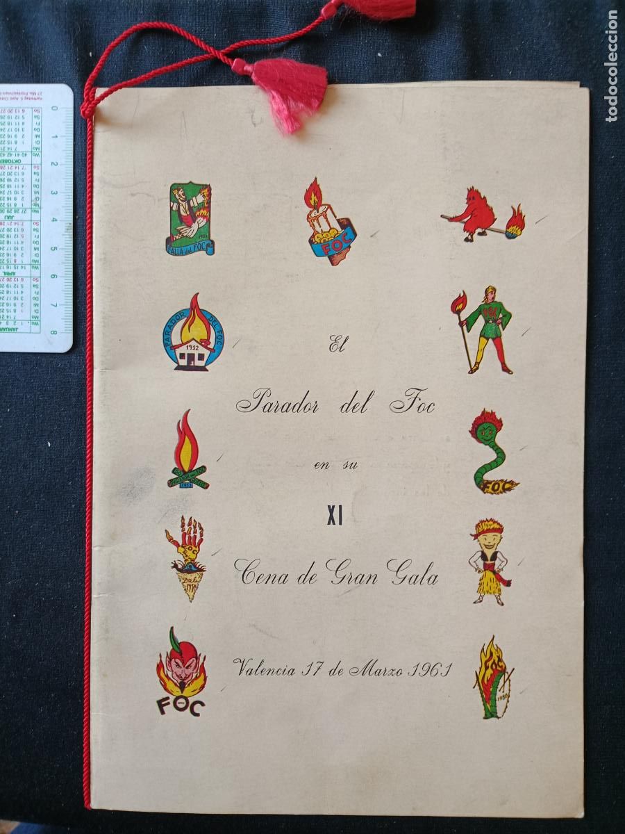 Otros Art&iacute;culos de Coleccionismo en Papel: CENA DE GRAN GALA, PARADOR DEL FOC 1961 -FALLAS DE VALENCIA -