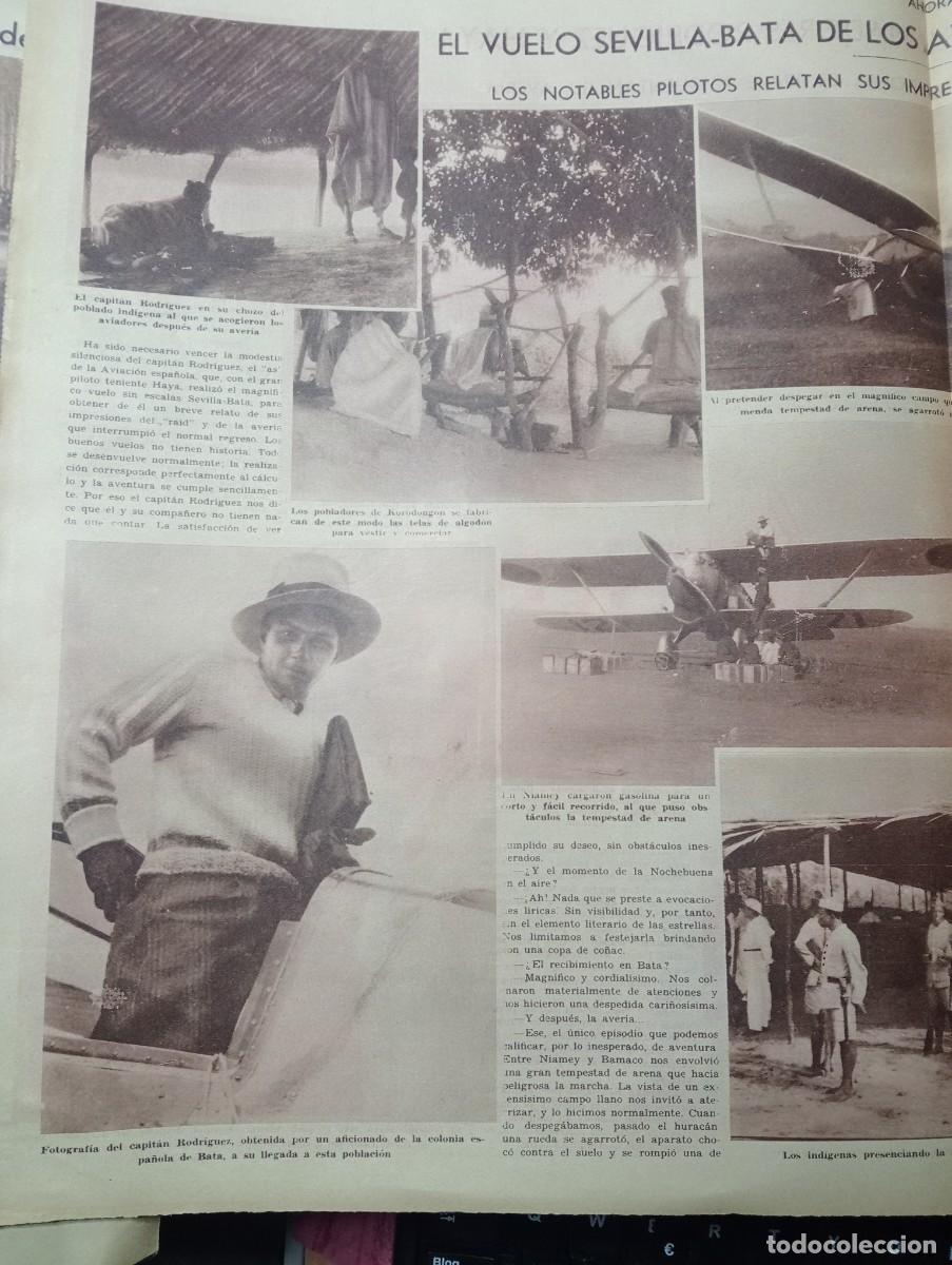 Otros Art&iacute;culos de Coleccionismo en Papel: ESPECTACULAR REPORTAJE DE DOS PAGINAS SOBRE EL VUELO SEVILLA BATA AVIADORES RODRIGUEZ HAYA GUINEA