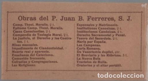 Outros artigos de papel: GRANDES ALMACENES DE OPTICA C. COTTET. OBRAS P. JUAN B. FERRERES S.J. A-PAPEL-0018
