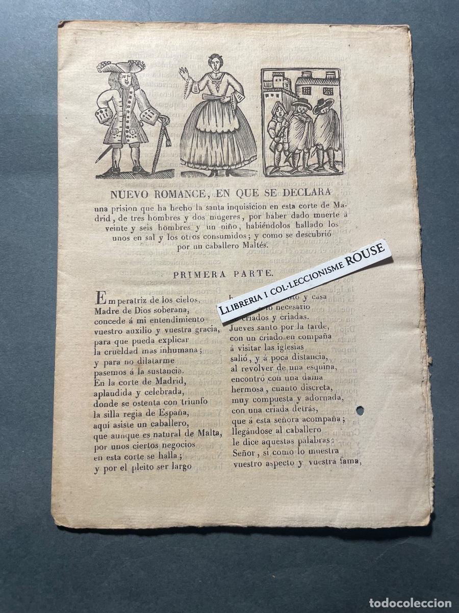 Otros Art&iacute;culos de Coleccionismo en Papel: PIEGOS DE CORDEL (ROMAN&Ccedil;OS) NUEVO ROMANCE , EN QUE SE DECLARA UNA PRISI&Oacute;N QUE HA HECHO LA SANTA INQU