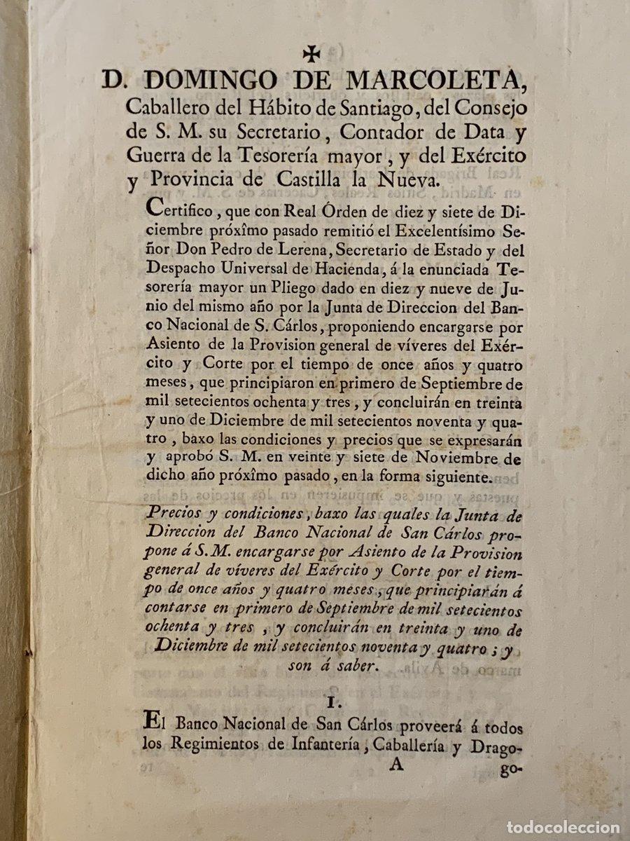 Paper Collecting Others: (Contrato Banco San Carlos) D. Domingo de Marcoleta, Caballero del H&aacute;bito de Santiago, del Consejo d