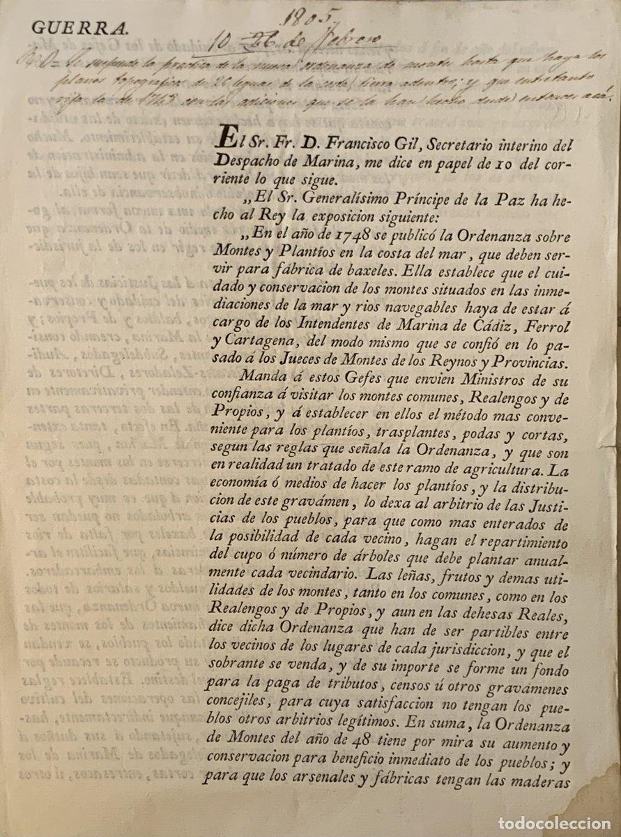 Paper Collecting Others: El Sr. Fr. D. Francisco Gil, Secretario interino del Despacho de Marina, me dice en papel de 10 del
