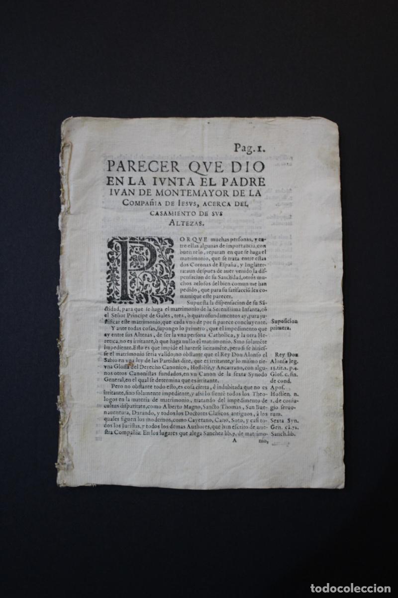 Sammelleidenschaft Andere Papierartikel: Parecer que dio en la Junta el padre Juan de Montemayor de la Compa&ntilde;&iacute;a de Jes&uacute;s acerca del casamient