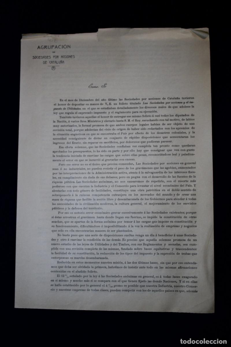 Sammelleidenschaft Andere Papierartikel: Excmo. Sr. Presidente de la Comisi&oacute;n de Presupuestos del Congreso de los Diputados. - Agrupaci&oacute;n De