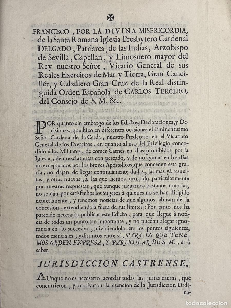 Sammelleidenschaft Andere Papierartikel: 1779. Francisco, por la divina providencia... Edicto por el que se declaran las personas que son de