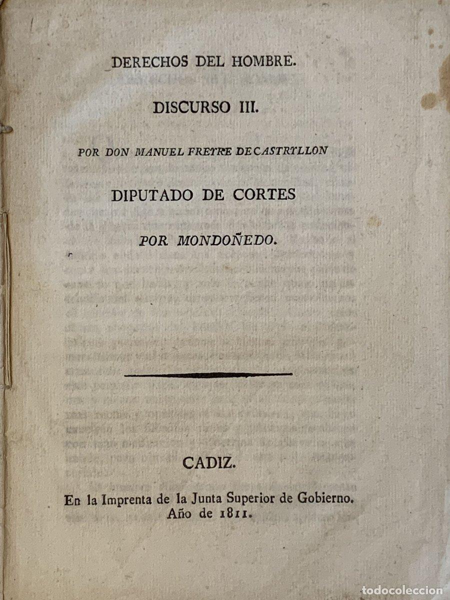 Paper Collecting Others: Derechos del hombre. Discurso III. Por Don Manuel Freyte de Castryllon (Castrill&oacute;n) . Diputadod e Co