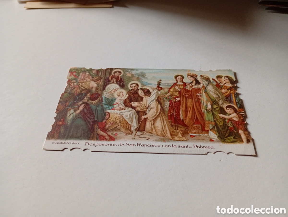 Paper Collecting Others: Estampa religiosa desposorios de San Francisco con la Santa pobreza Tarragona 1920
