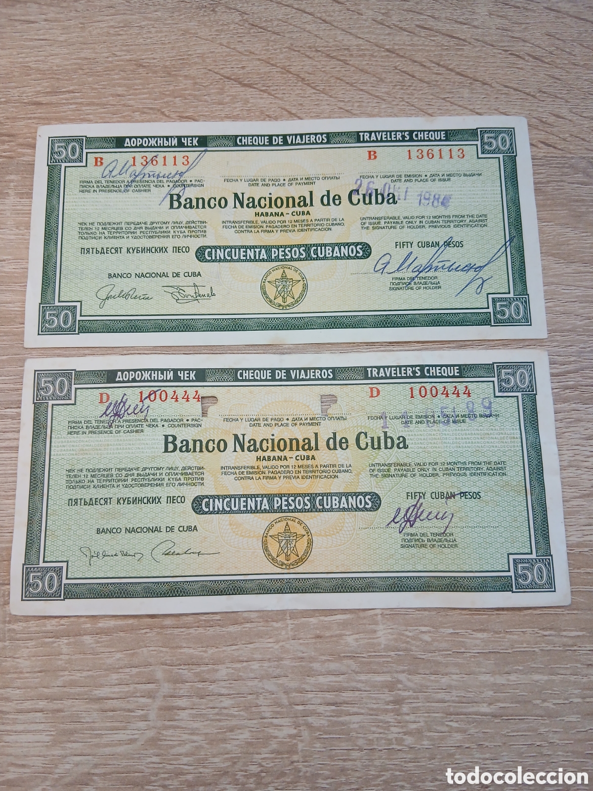 Paper Collecting Others: Cuba ,cheques de viajero de 50 pesos
