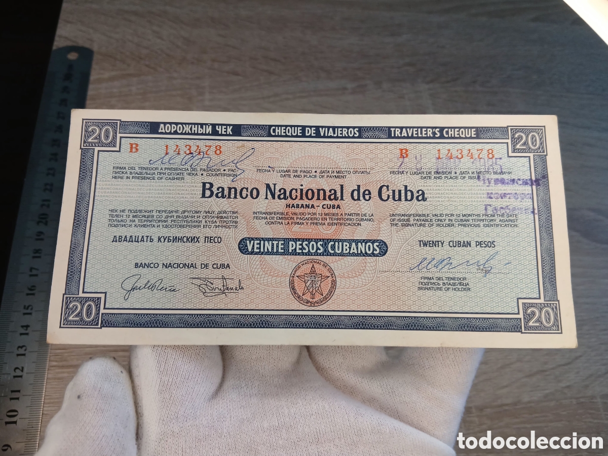 Paper Collecting Others: Cuba ,cheque de viajero 20 pesos