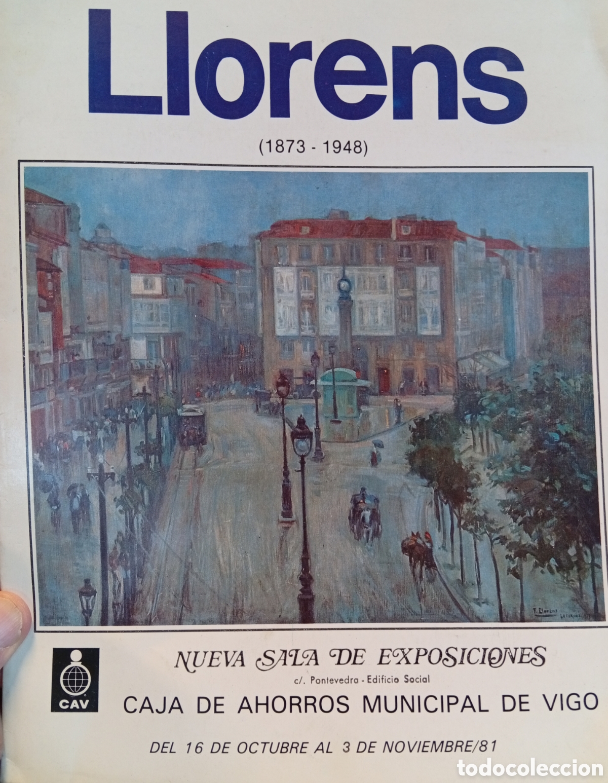 Outros artigos de papel: Pintor Francisco Llorens(Coru&ntilde;a ,1873-1948)folleto informativo de exposici&oacute;n