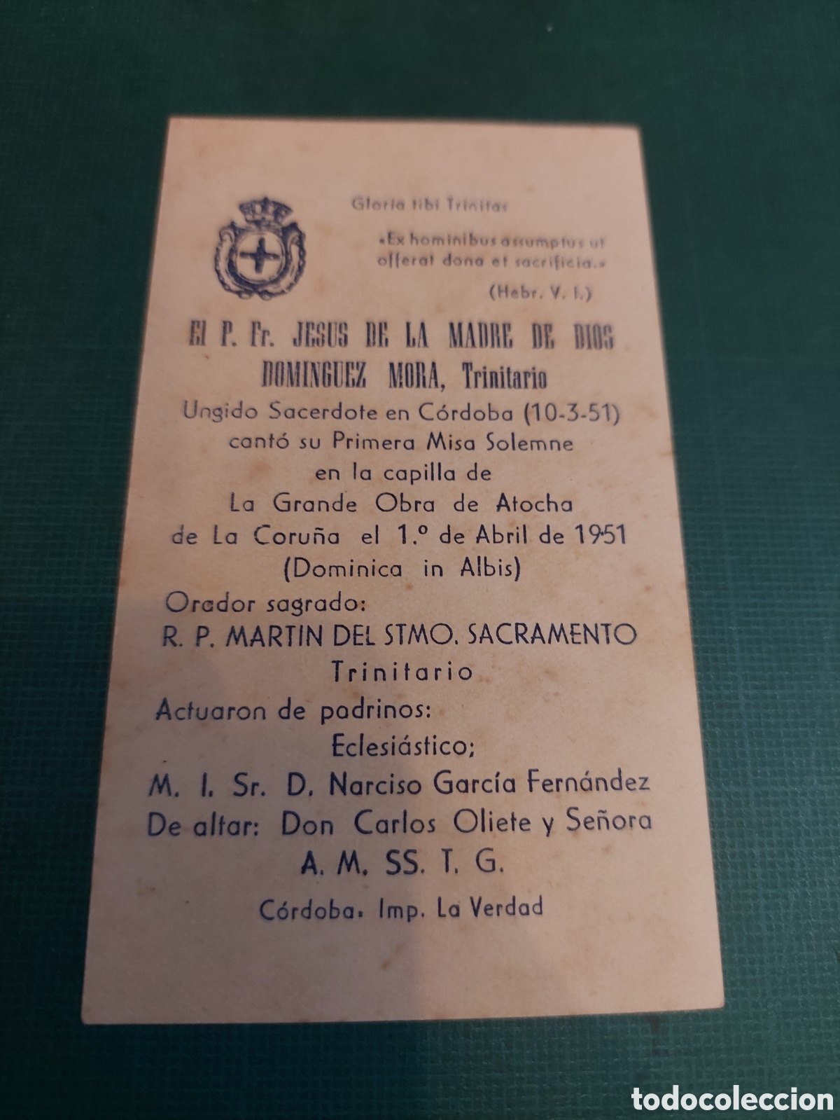 Altri oggetti di carta: C&oacute;rdoba 1951 sacerdote
