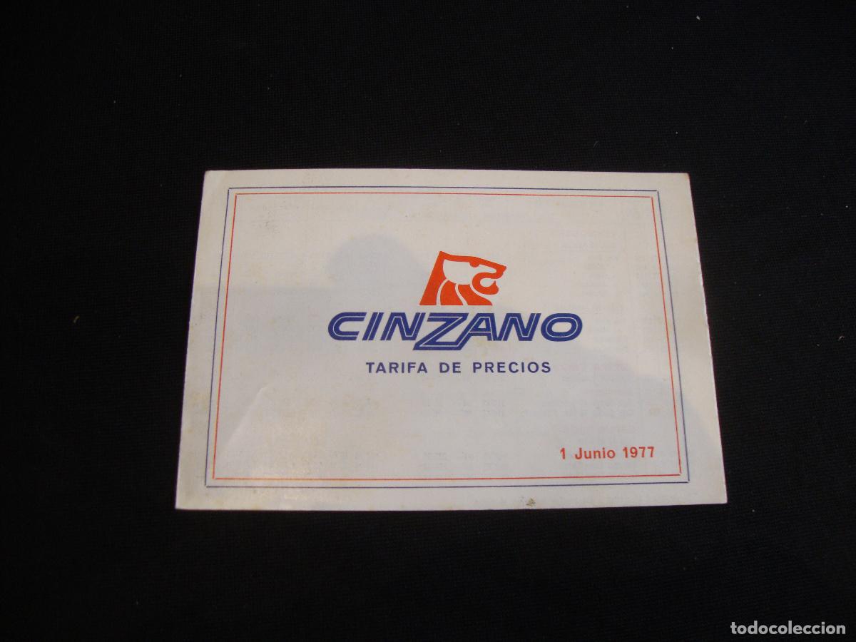 Collectionnisme Papier divers: ANTIGUAS TARIFAS DE PRECIOS CINZANO 1977