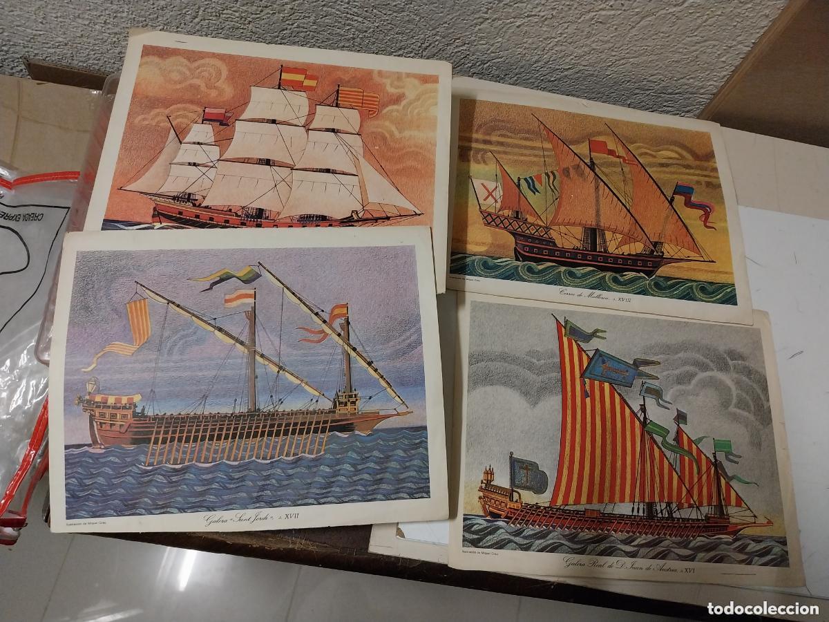 Otros Art&iacute;culos de Coleccionismo en Papel: lote laminas navales en color