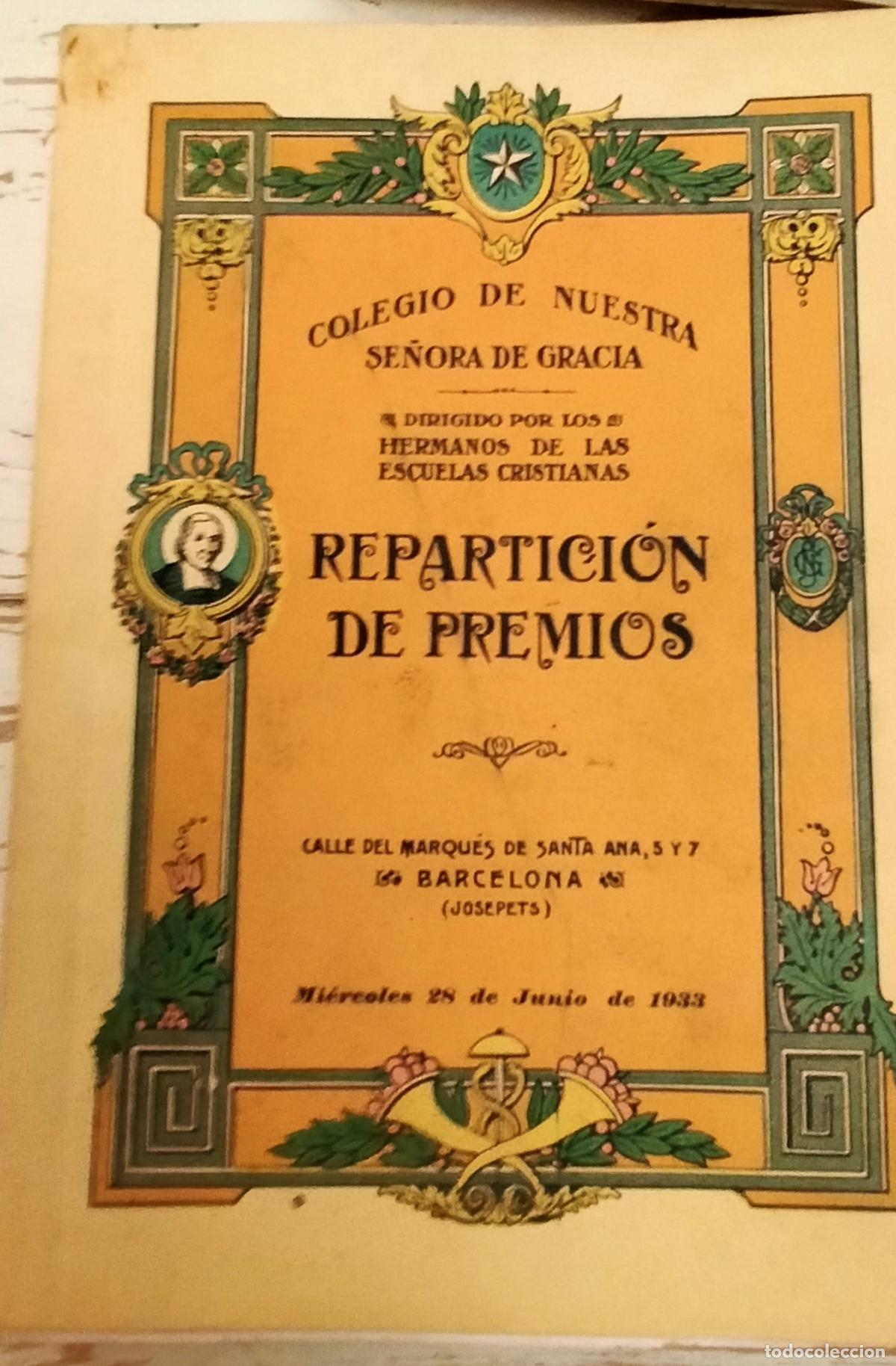 Otros Art&iacute;culos de Coleccionismo en Papel: LIBRO REPARTICION DE PREMIOS 1933 . COLEGIO NUESTRA SE&Ntilde;ORA DE GRACIA - BARCELONA