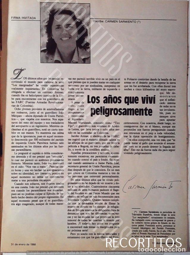 Otros Art&iacute;culos de Coleccionismo en Papel: CARMEN SARMIENTO LOS A&Ntilde;OS QIE VIVI PELIGROSAMENTE