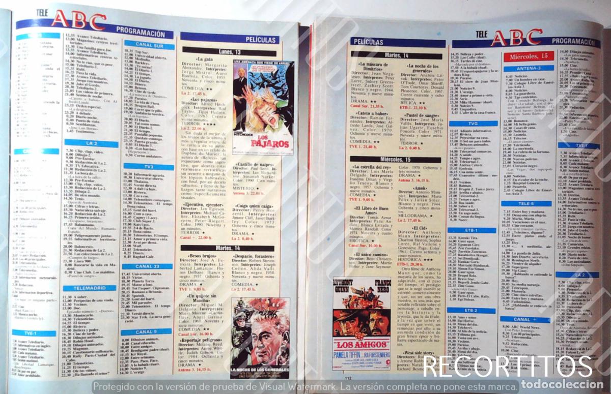 Otros Art&iacute;culos de Coleccionismo en Papel: LOS PAJAROS DE ALFRED HITCHCOCK TIPPI HEDREN LOS AMIGOS PAMELA TIFFIN FRANCO NERO PETER OTOOLE OMAR