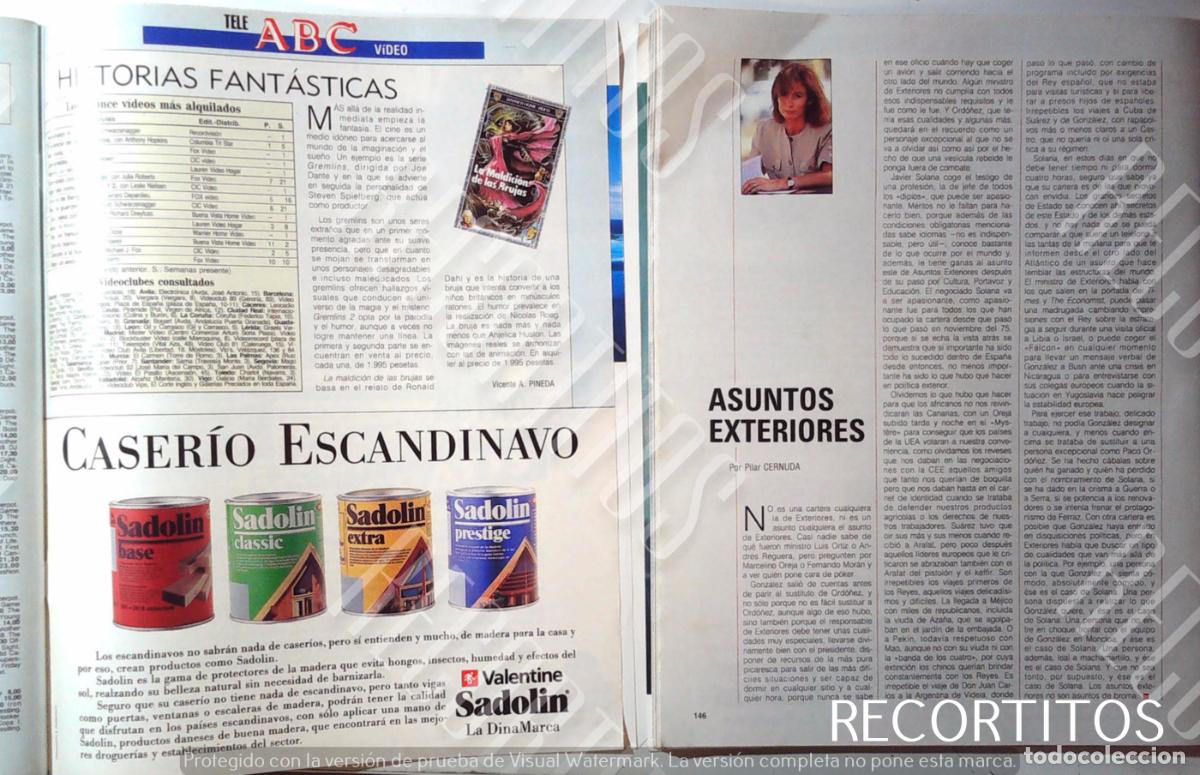 Otros Art&iacute;culos de Coleccionismo en Papel: TOP TEN ALQUILER LA MALDICION DE LAS BRUJAS ANJELICA HUSTON PILAR CERNUDA ASUNTOS EXTERIORES