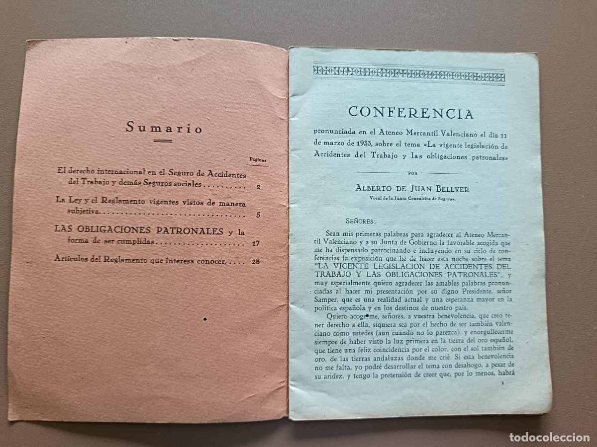 Collectionnisme Papier divers: LAS OBLIGACIONES PATRONALES EN CASO DE ACCIDENTES DE TRABAJO- 1933