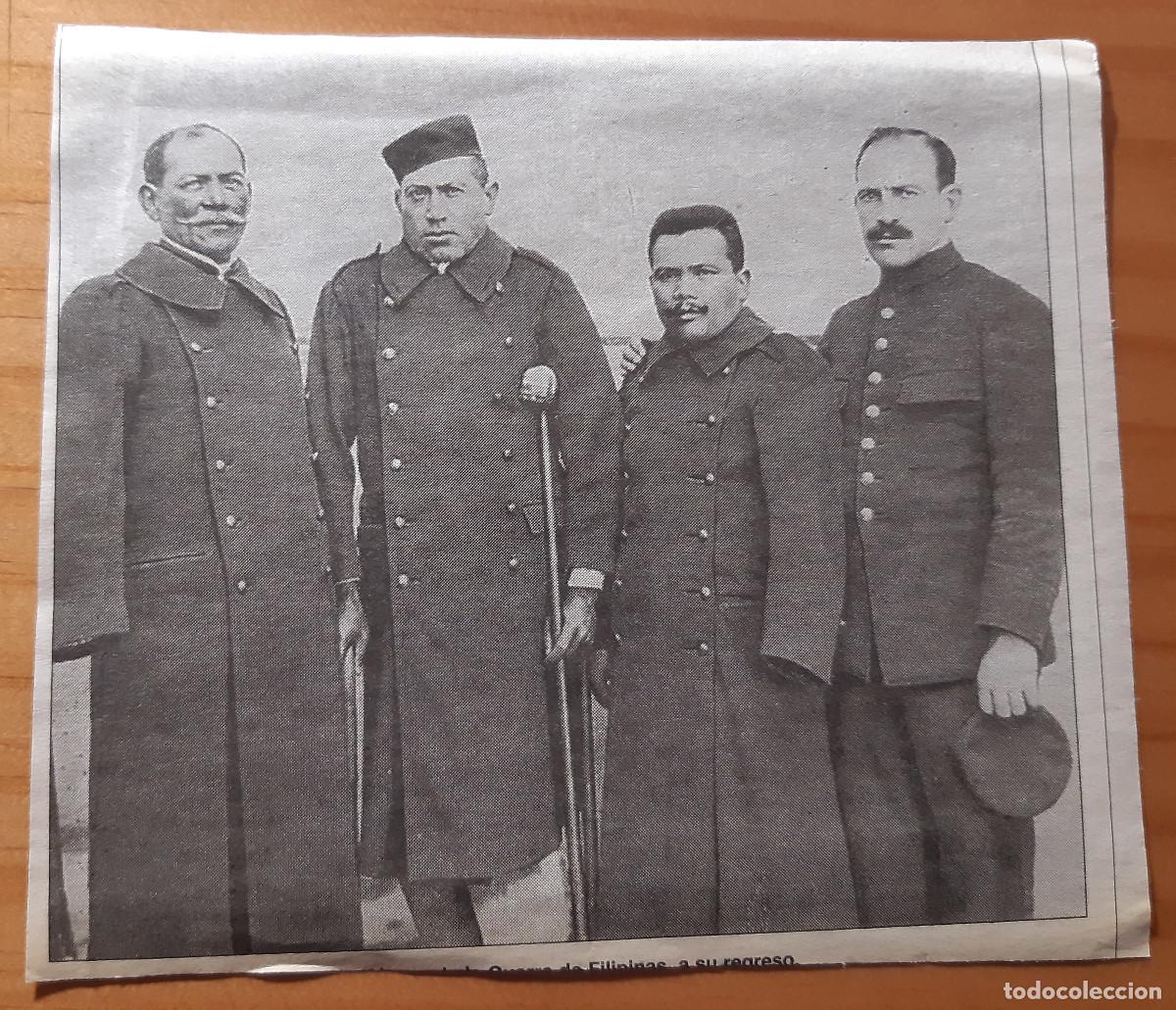 Otros Art&iacute;culos de Coleccionismo en Papel: RECORTE DE REVISTA - REPRODUCCI&Oacute;N RETRATO DE 4 SOLDADOS DE LA GUERRA DE FILIPINAS - PERFECTO ESTADO