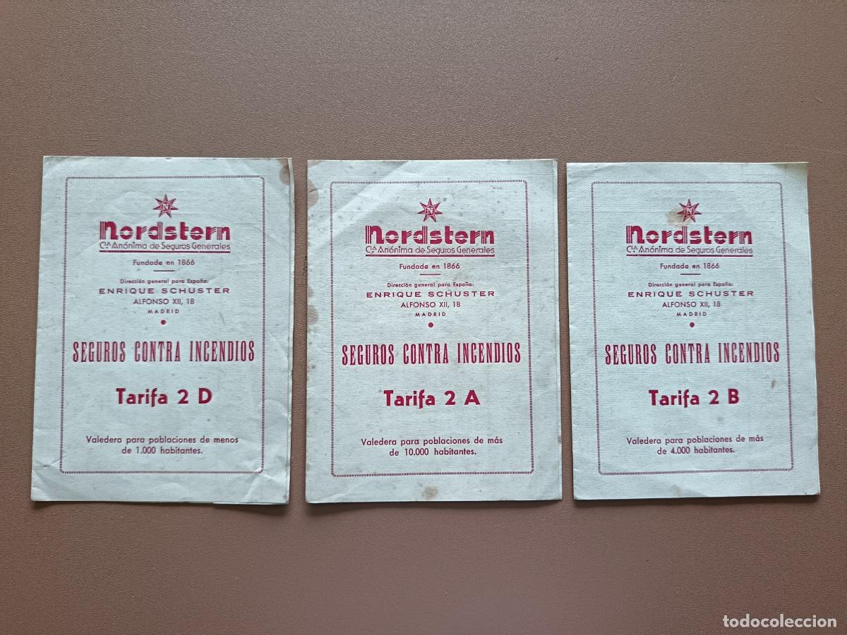 Paper Collecting Others: TARIFA DE PRIMAS. SEGUROS NORDSTERN- 1A-2B-2D