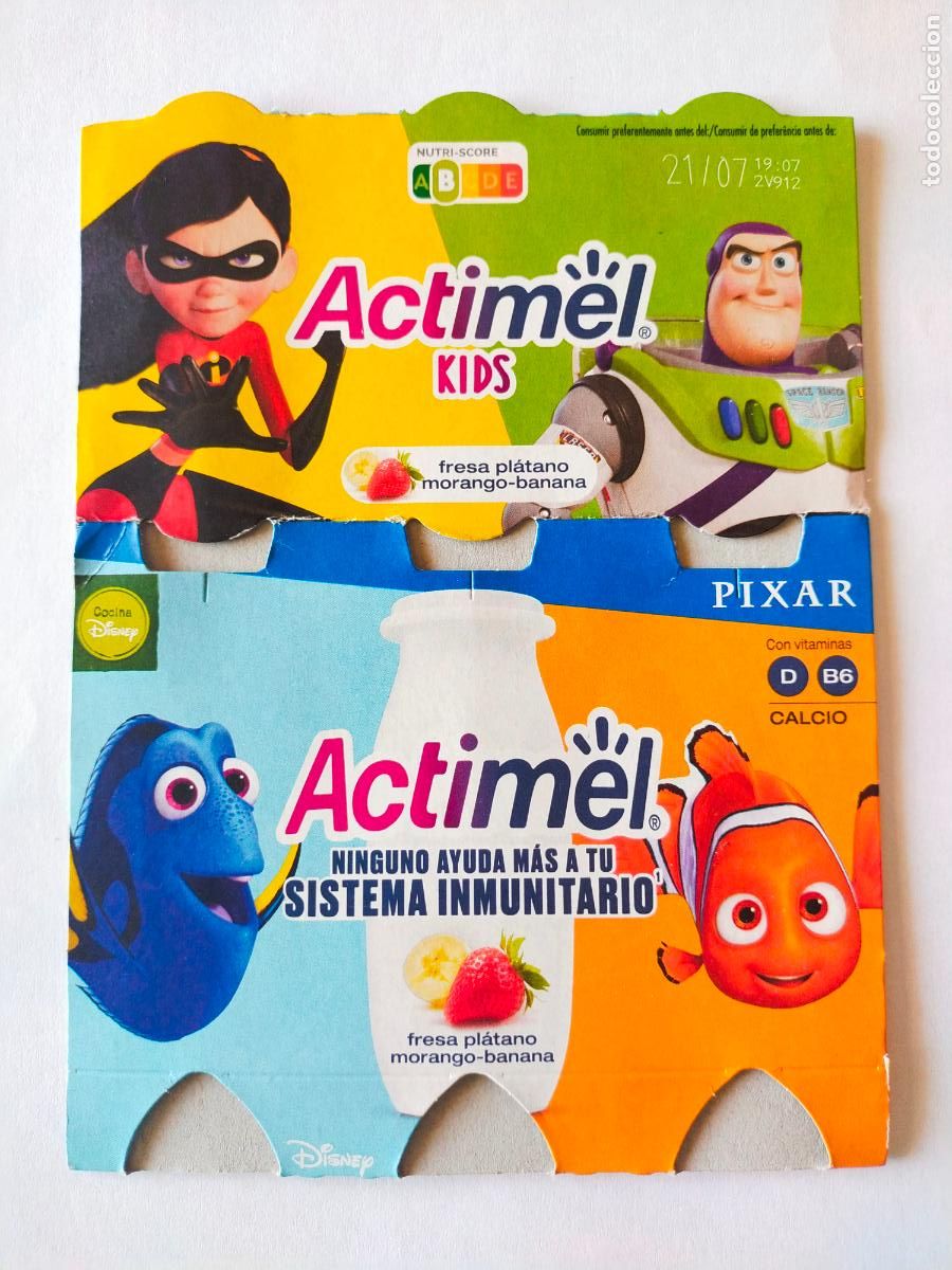 Collectionnisme Papier divers: PIXAR - VIOLETA PARR - BUZZ LIGHTYEAR - DORY - NEMO - EMBALAJE CARTON ACTIMEL KIDS - DANONE