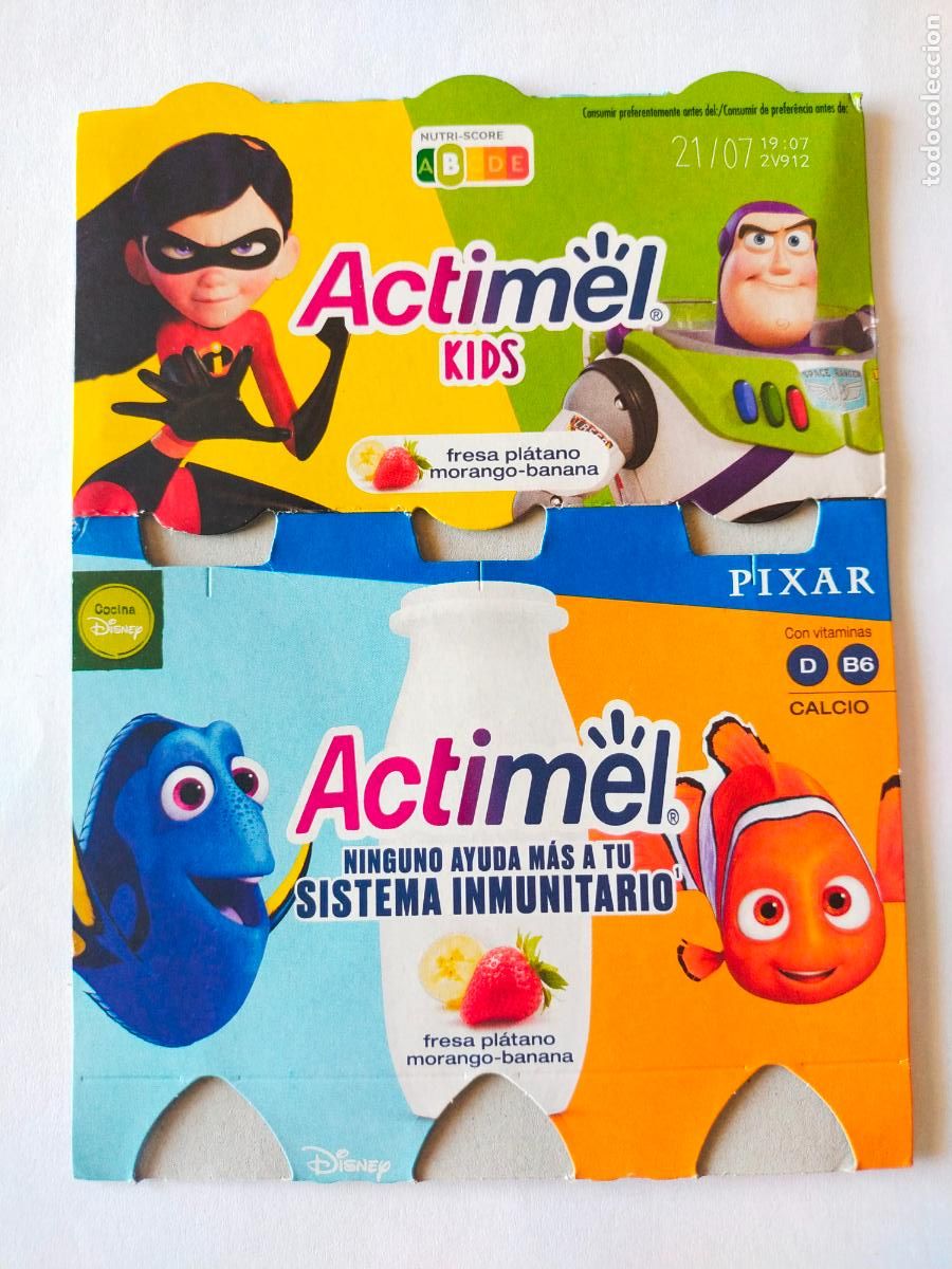 Collectionnisme Papier divers: PIXAR - VIOLETA PARR - BUZZ LIGHTYEAR - DORY - NEMO - EMBALAJE CARTON ACTIMEL KIDS - DANONE