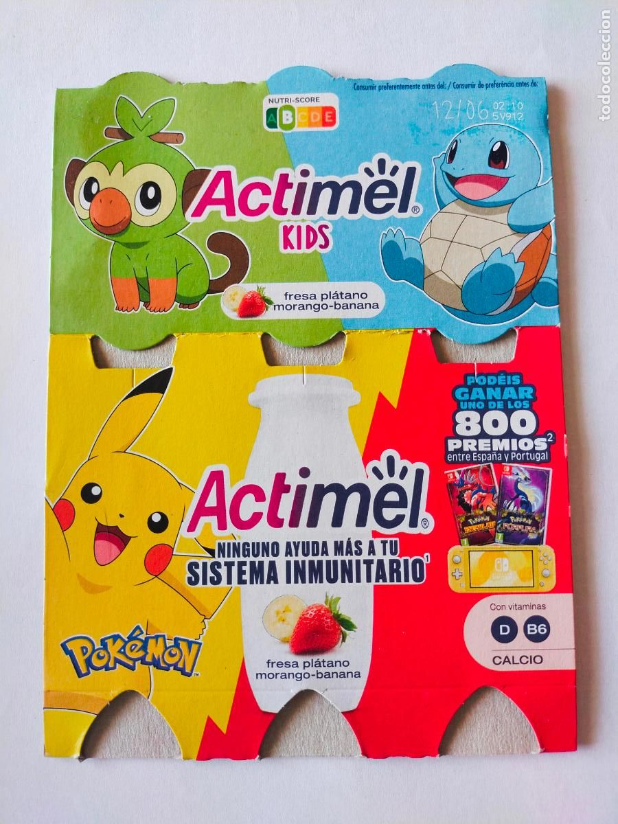 Collectionnisme Papier divers: POKEMON PIKACHU-SQUIRTLE FRESA- PLATANO - EMBALAJE CARTON ACTIMEL KIDS - DANONE