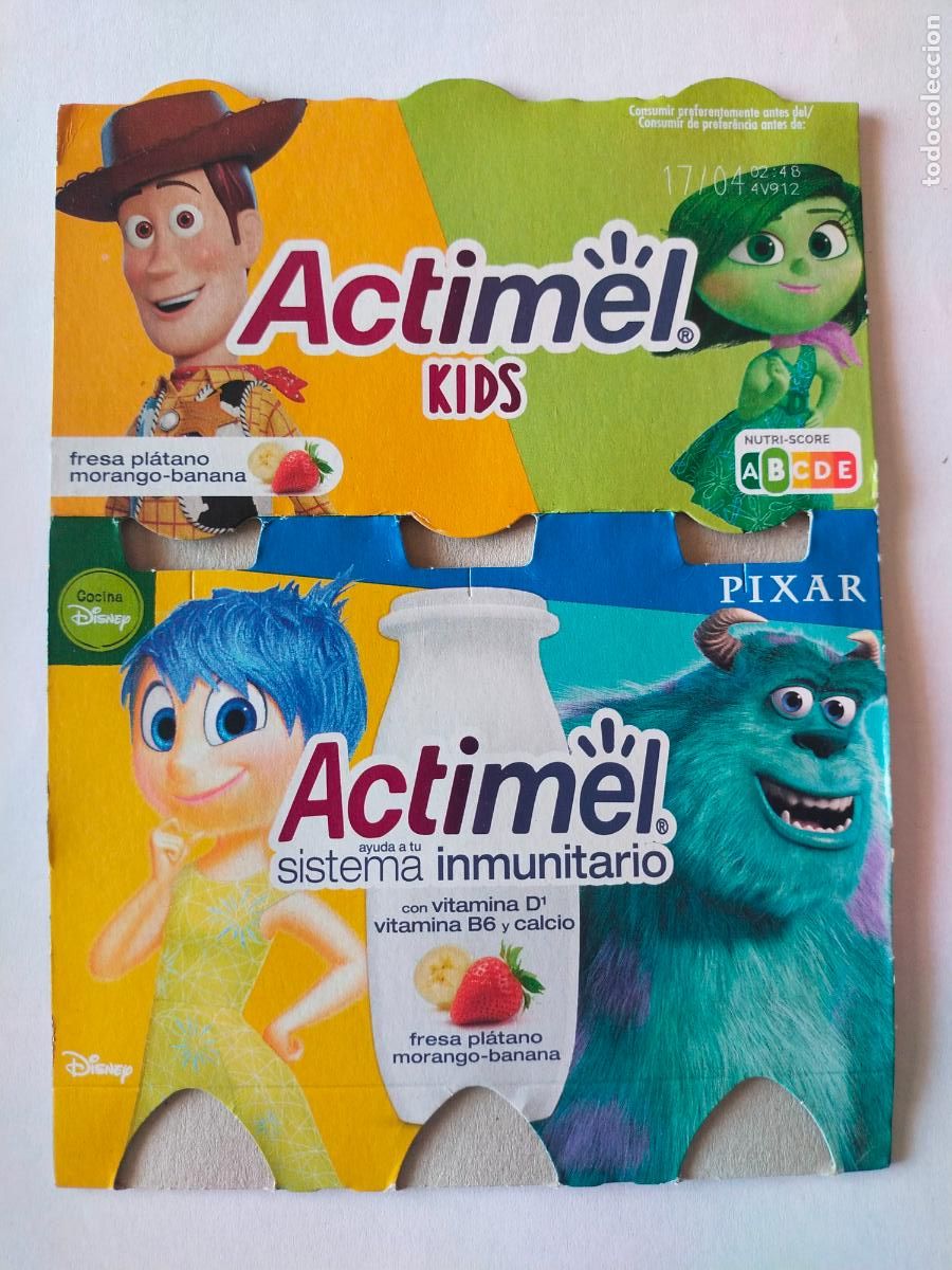 Collectionnisme Papier divers: PIXAR - WOODY - ASCO - ALEGRIA - SULLEY - FRESA-PLATANO - EMBALAJE CARTON ACTIMEL KIDS - DANONE
