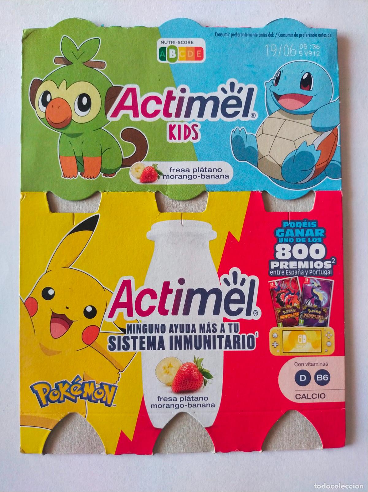 Collectionnisme Papier divers: POKEMON PIKACHU-SQUIRTLE FRESA- PLATANO - EMBALAJE CARTON ACTIMEL KIDS - DANONE