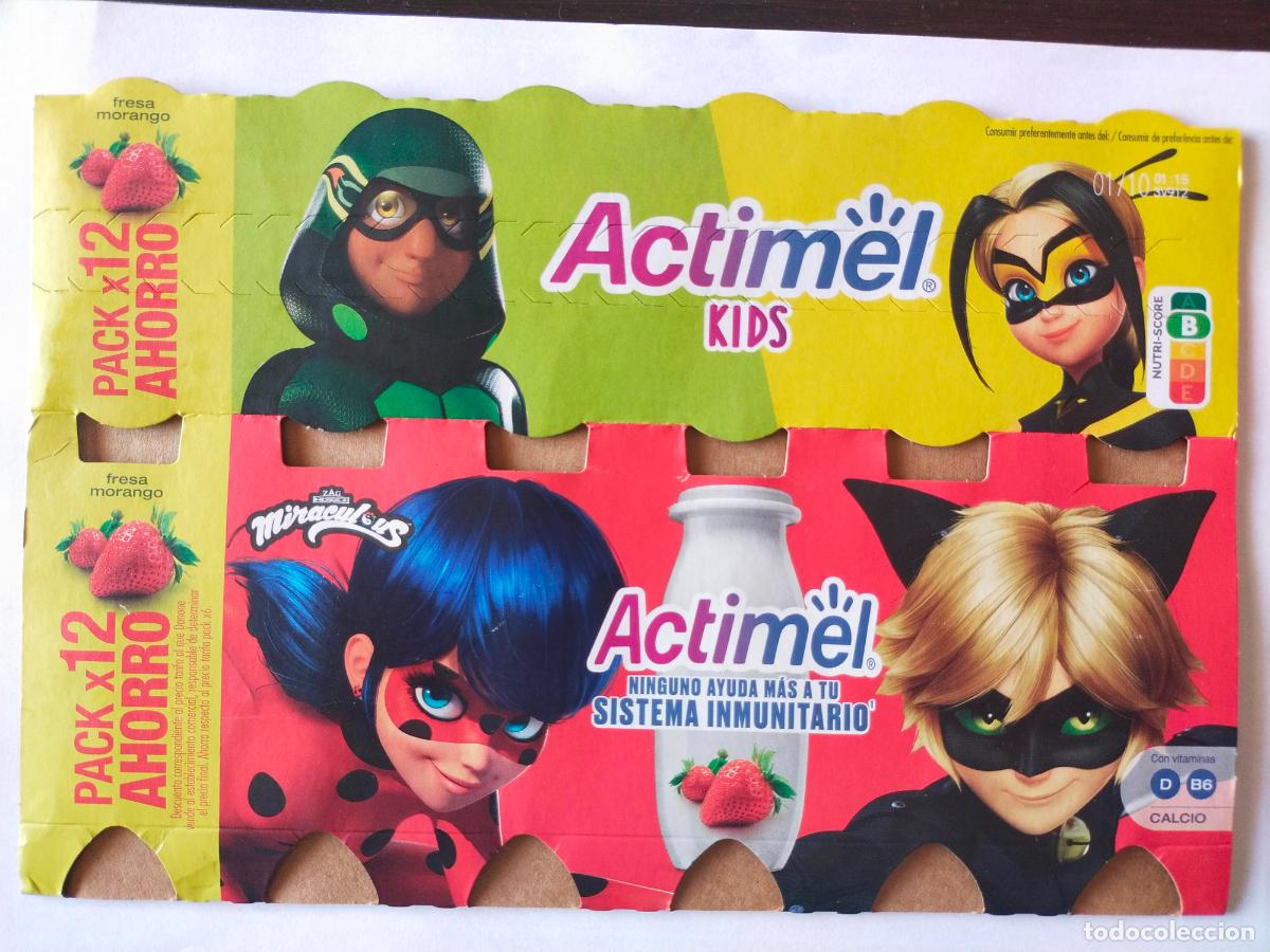 Collectionnisme Papier divers: MIRACULOUS-LADYBUG - CHAT NOIR - QUEEN BEE - CAPARAZON - EMBALAJE CARTON ACTIMEL KIDS - DANONE