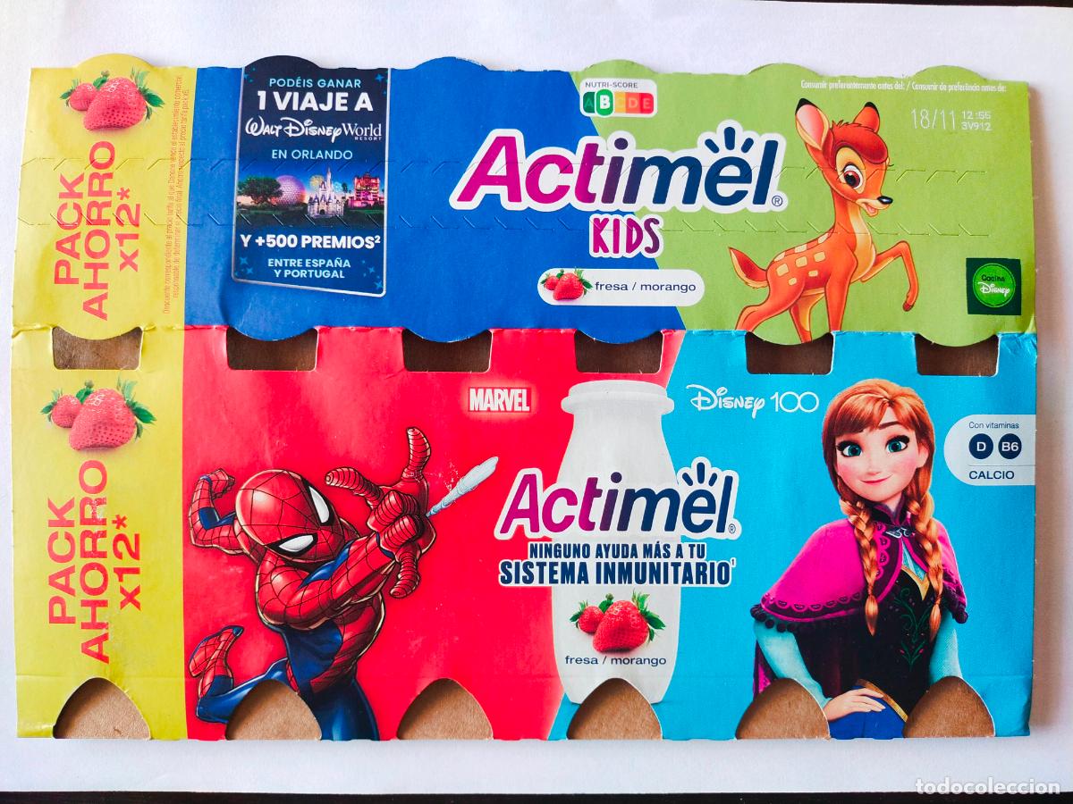 Collectionnisme Papier divers: DISNEY 100 ANIVERSARIO BAMBI - MARVEL-SPIDERMAN - FROZEN-ANNA - EMBALAJE CARTON ACTIMEL KIDS DANONE