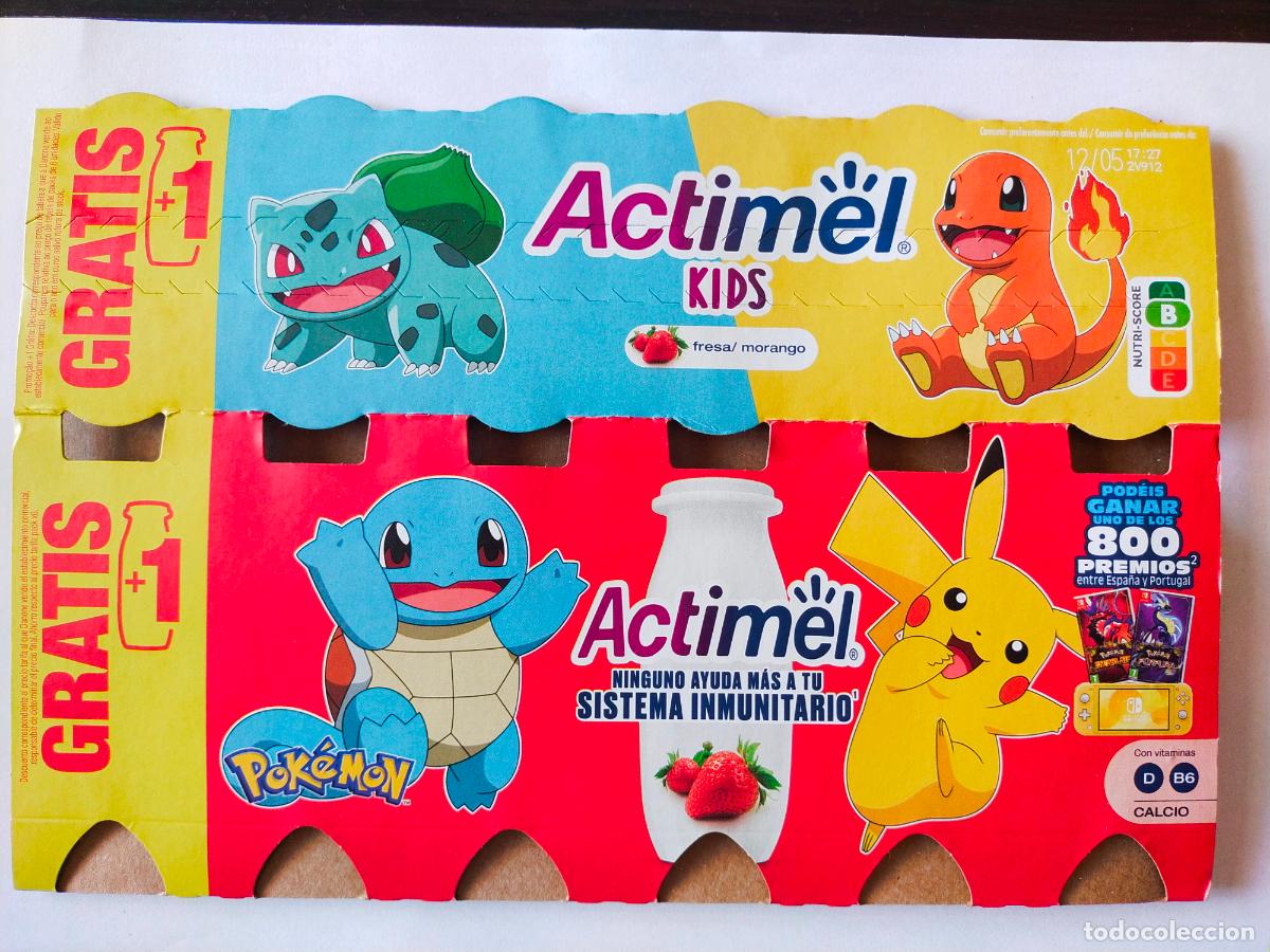 Collectionnisme Papier divers: POKEMON PIKACHU-BULBASAUR-CHARMANDER-SQUIRTLE FRESA - EMBALAJE CARTON ACTIMEL KIDS - DANONE