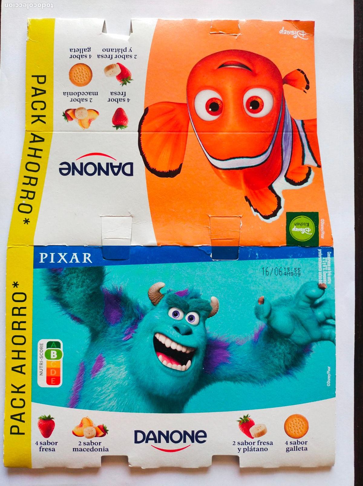 Collectionnisme Papier divers: PIXAR - MR INCREIBLE - NEMO - SULLEY - EMBALAJE CARTON YOGUR/YOGOURT DANONE SABORES