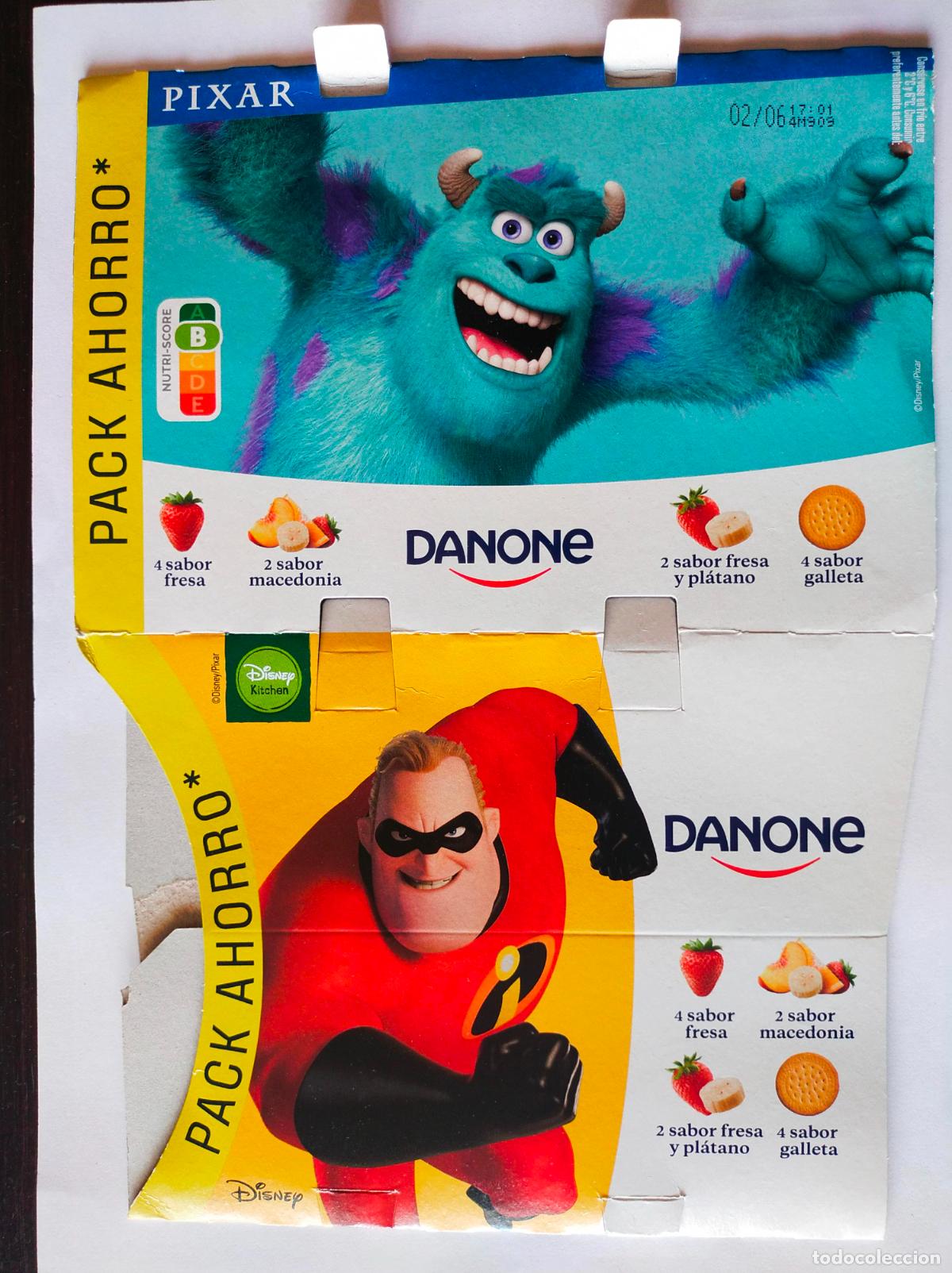 Collectionnisme Papier divers: PIXAR - MR INCREIBLE - NEMO - SULLEY - EMBALAJE CARTON YOGUR/YOGOURT DANONE SABORES