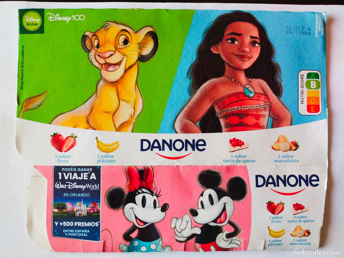 Otros Art&iacute;culos de Coleccionismo en Papel: DISNEY 100 ANIVERSARIO - SIMBA-VAIANA-MICKEY Y MINNIE MOUSE - EMBALAJE CARTON YOGUR/YOGOURT DANONE
