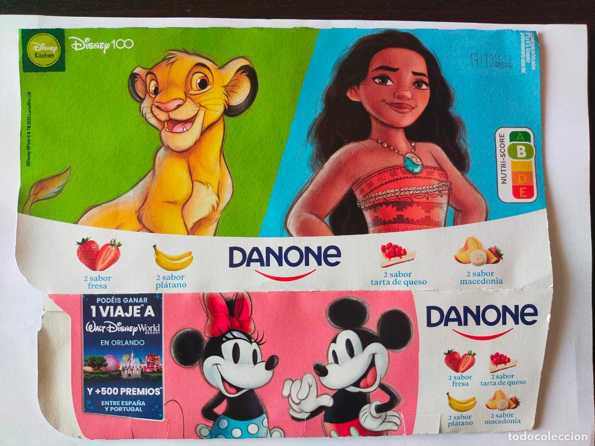 Otros Art&iacute;culos de Coleccionismo en Papel: DISNEY 100 ANIVERSARIO - SIMBA-VAIANA-MICKEY Y MINNIE MOUSE - EMBALAJE CARTON YOGUR/YOGOURT DANONE