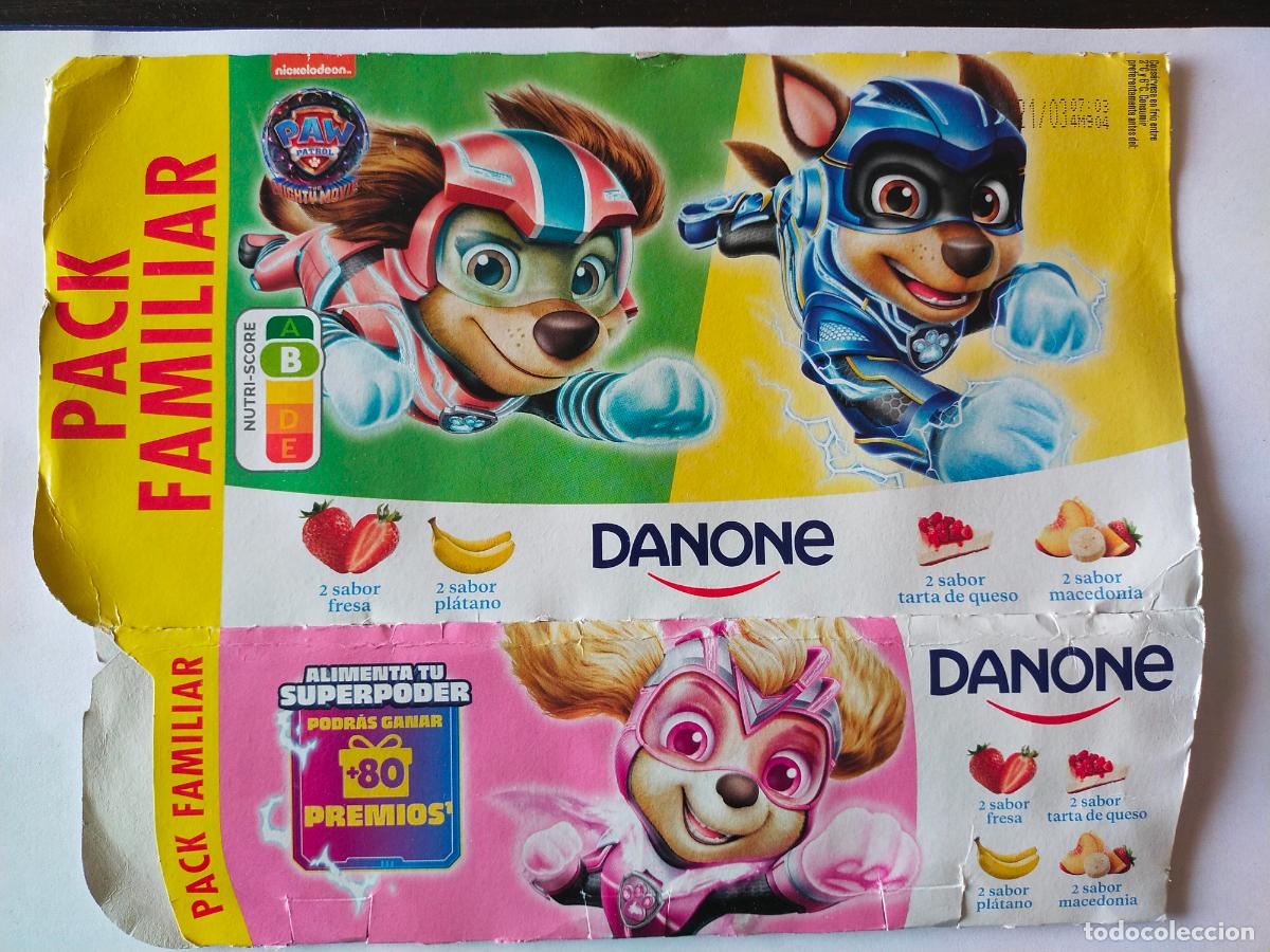Sammelleidenschaft Andere Papierartikel: PATRULLA CANINA/PAW PATROL MIGHTY MOVIE - SKYE/CHASE/LIBERTY - EMBALAJE CARTON YOGUR/YOGOURT DANONE