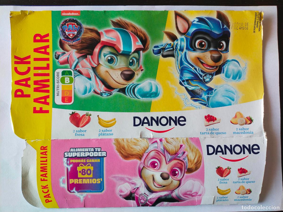 Sammelleidenschaft Andere Papierartikel: PATRULLA CANINA/PAW PATROL MIGHTY MOVIE - SKYE/CHASE/LIBERTY - EMBALAJE CARTON YOGUR/YOGOURT DANONE
