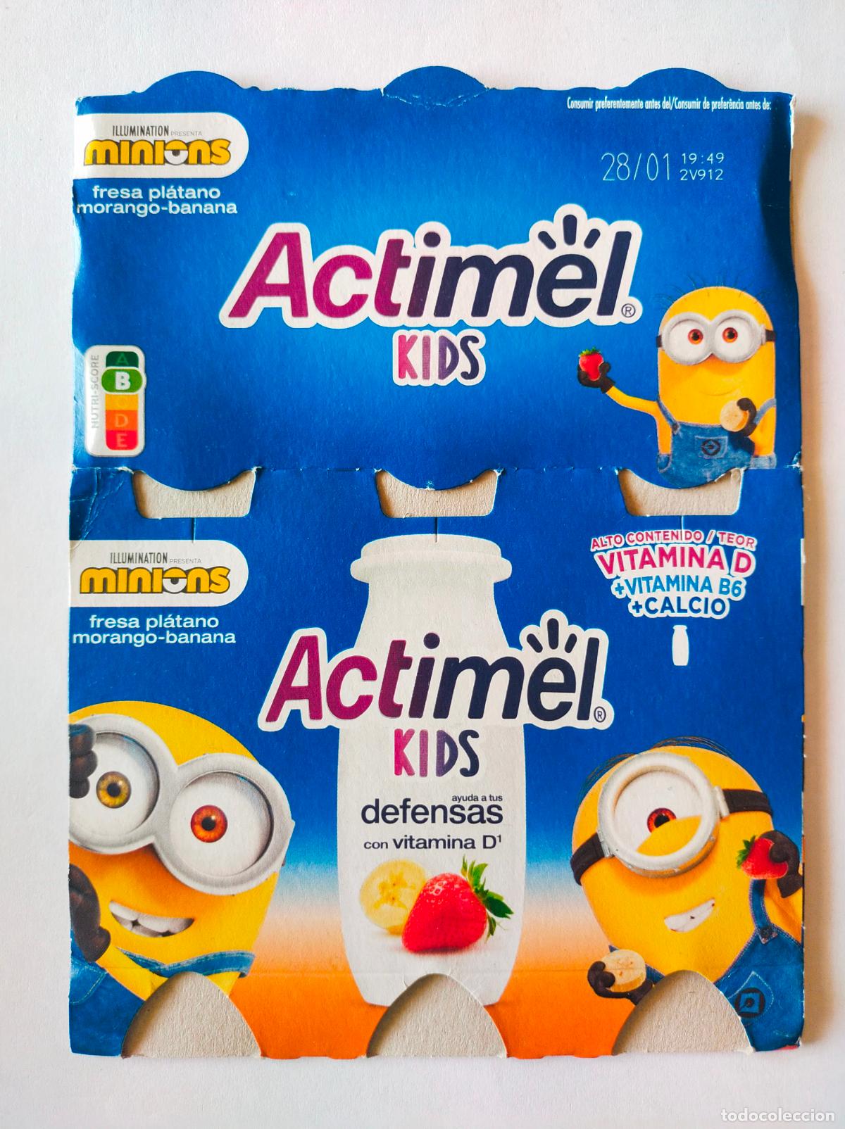 Outros artigos de papel: MINIONS FRESA-PLATANO - EMBALAJE CARTON ACTIMEL KIDS - DANONE